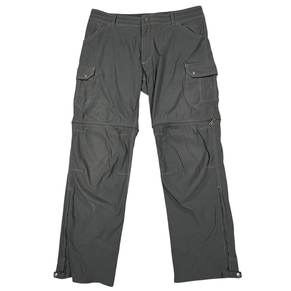 Kuhl Renegade Convertible Cargo Pants Mens 38x32 Gray Stealth Zip Off Hiking